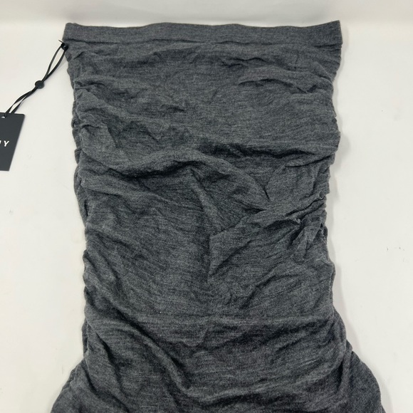 DKNY Women's Ruched Pencil 100% Merino Wool Skirt (Gray, Small) - Picture 3 of 8